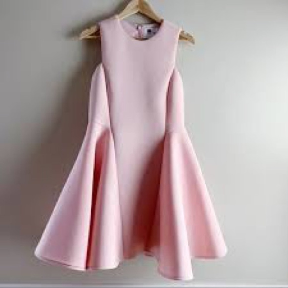 ASOS maternity neoprene fit and flair scuba dress color blush womens sz 6